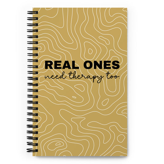 Real Ones Need Therapy Too Spiral notebook (Tan)