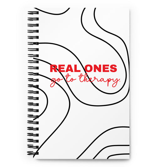 Real Ones Need Therapy Too Spiral notebook (Red/Black)